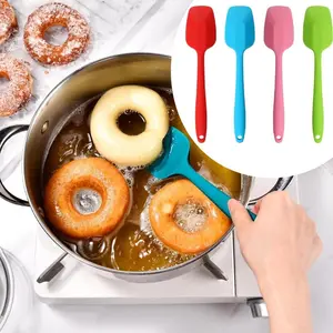 4 Pieces Silicone Non-Stick Flexible Seamless Spatula Heat Resistant 10.6 Inch Large Rubber Spatulas for Baking, Cooking, and Mixing