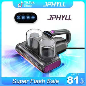 JPHYLL Mattress Mite Remover Vacuum Cleaner 16KPa Strong Suction UV-C Sanitizing LED Display 6-in-1 Handheld for Carpets Sofa Bedding 380W Brushless Motor House Cleaning Gadgets