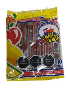 Chaca Chaca Fruit Pulp Candy Sticks with Chili & Salt – Mexican Candy 10 Count (12.35 oz / 350 g) | Tamarind Flavor
