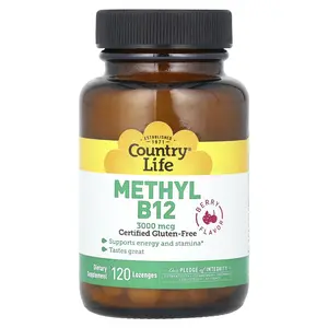 Country Life Methyl B12, Berry, 3,000 mcg, 120 Lozenges