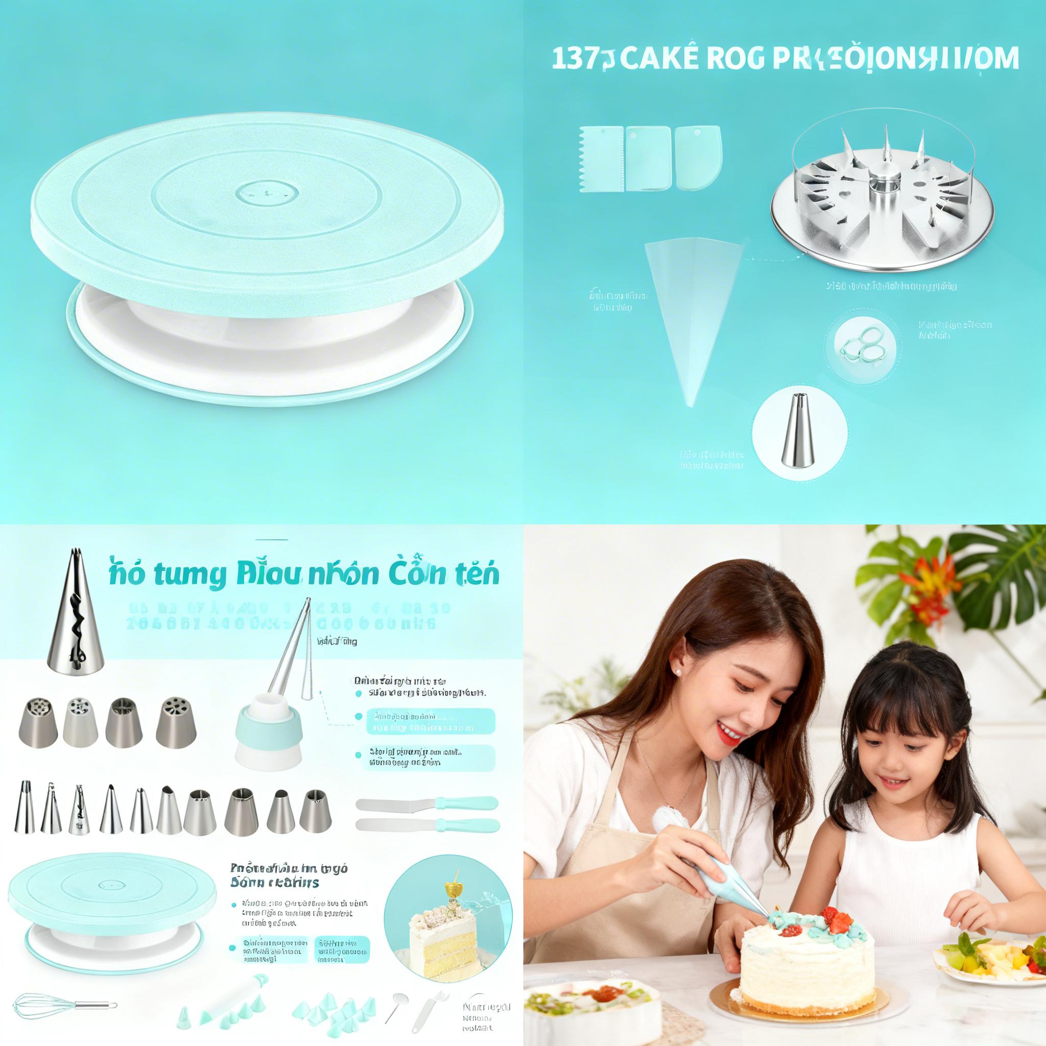 137 Pcs Cake Decorating Supplies Kit with Rotating Turntable, 58 Icing Tips, Piping Bags, Spatulas, Scrapers & Baking Tools Set for Beginners & Pros, Cake Decorating Set for Frosting, Birthday Cakes, Cupcakes