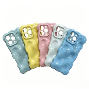 Wavy Color Ripple Phone Case Break the Routine Wrinkle Aesthetics Macaron Color Series TPU Material Fashionable Practical Design
