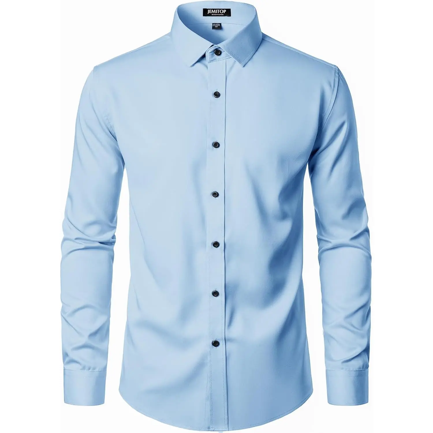 Men's Stretch Wrinkle Free Dress Shirt Formal Prom Wedding Long Sleeve Button Down Shirts