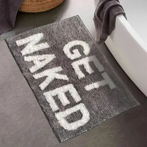 Get Naked Pattern Bath Mat, 1 Count Non-slip Soft Absorbent Bath Rug, Square Decorative Mat for Home Bathroom Restroom, Bathroom Decor, Bathroom Drying Doormat