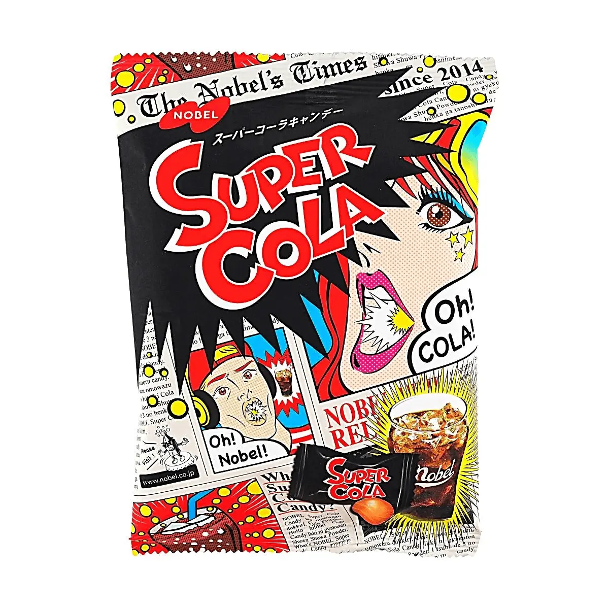 NOBEL Cola Soda Candy 80g - Japanese Hard Candy with Fizzy Cola Flavor
