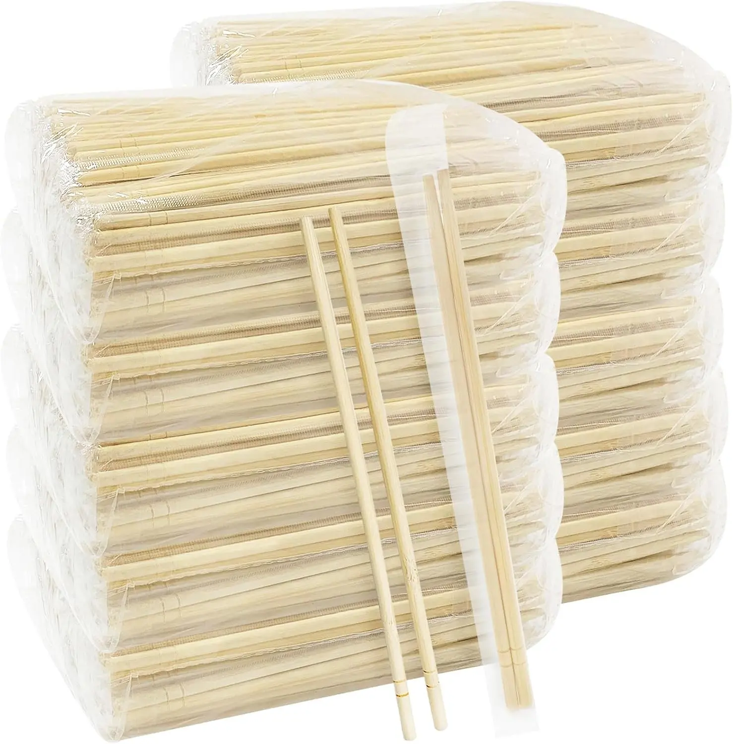 1000 Pairs 8 Inch Disposable Chopsticks, Separated Sleeved Individually Clear Packaged Wrapped Disposable Bamboo Chopsticks, Bamboo Wooden for Noodles, Sushi, Asian Food