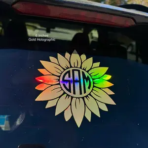 Sunflower Custom Monogram Decal Jeep Sticker Intitals Sticker for Car, Glass Doors, and Walls - Different Sizes Available - Multiple Colors Available - Easy Installation