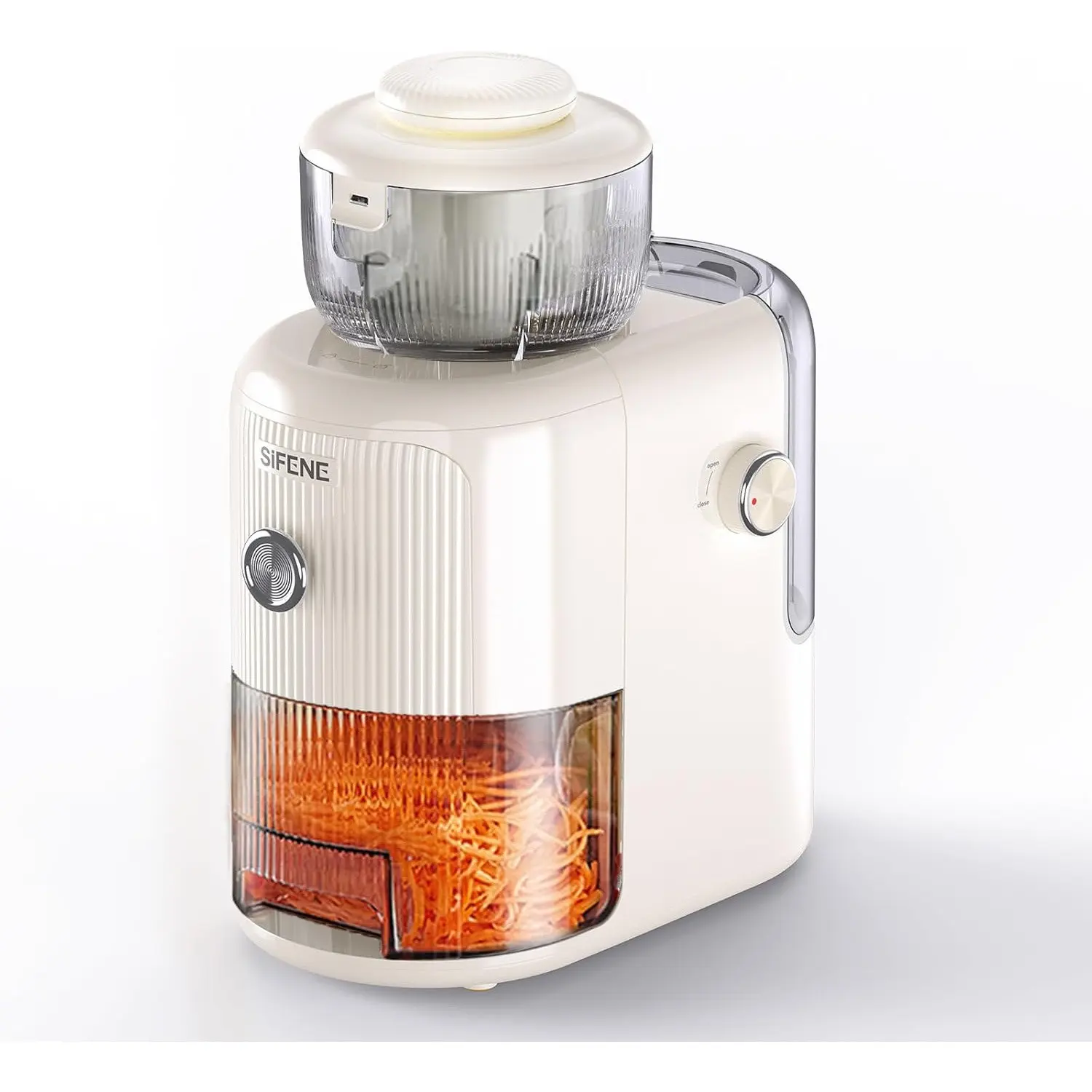 Electric Cheese Grater, Salad Maker with 4 Replaceable Stainless Shapes of Blades, Easy to Clean Electric Slicer Shredder, Electric Salad Machine for Fruits, Vegetables, Cheeses