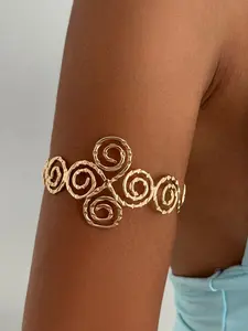 Summer Hollow Spiral Bracelet for Women, Fashion Beach Accessory Suitable for Pool Parties, Trendy Arm Jewelry