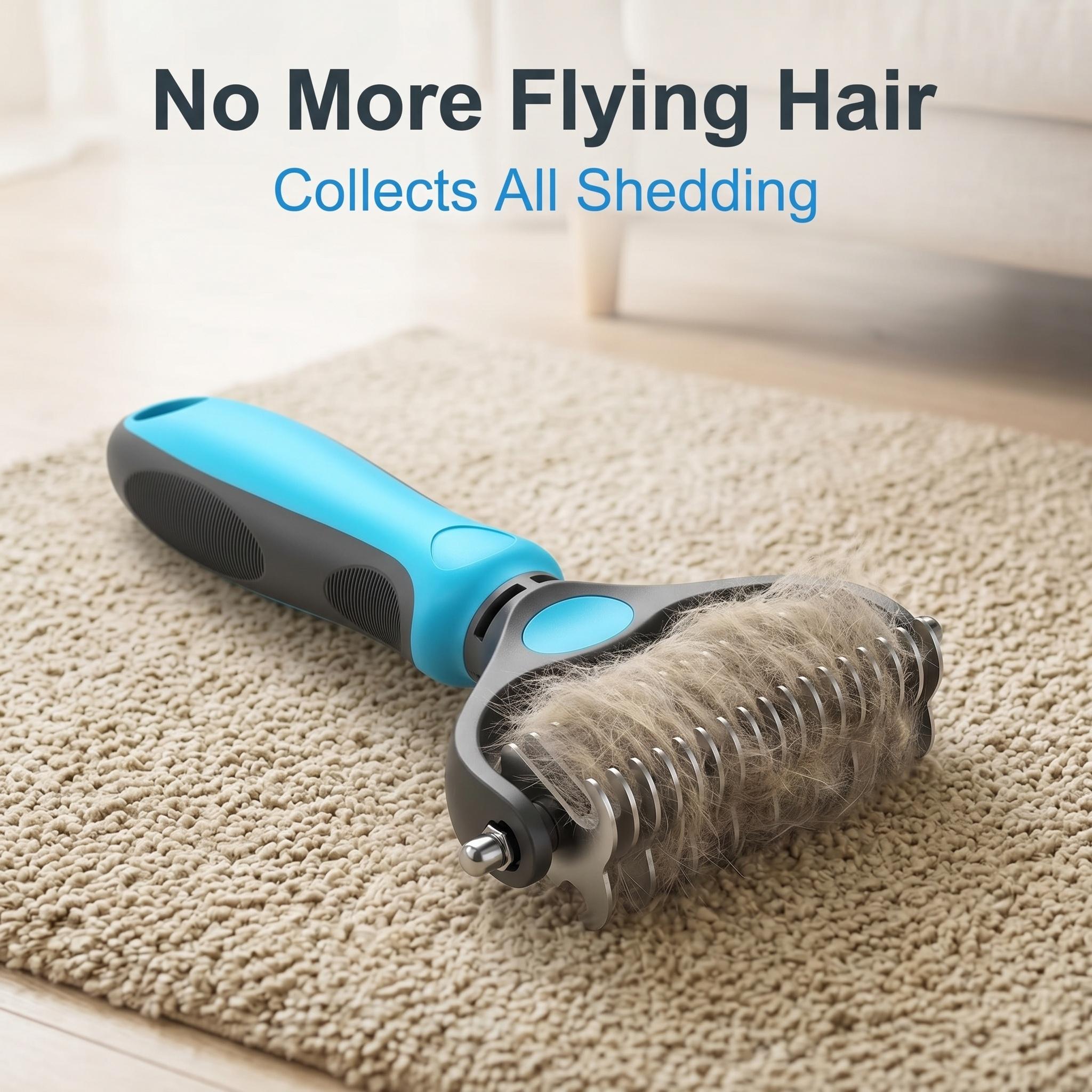 Universal Pet Detangling Comb for Dogs Grooming Tool Double-Sided Stainless Steel for Coat Care & Shedding Removal Easy to Use Essential Grooming Roller Hair Portable outdoorfun cat Groomer Tools Poodle Brush
