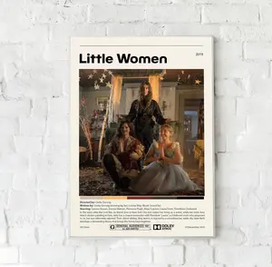 Little Women 2019 Period Drama Film Poster, Jo Meg Beth Amy March Sisters Minimalist Poster, Vintage Art Print Beautiful Gift Decor Unframed