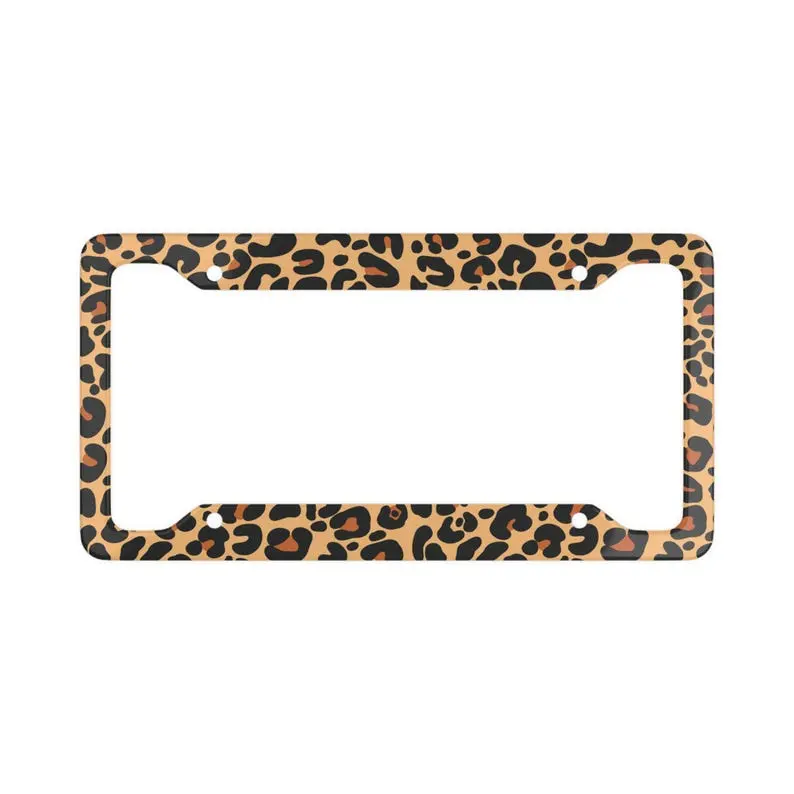 Cheetah Print License Plate Frame, Cheetah Pattern License Plate Frame, Leopard Pattern Licenses Plate Frame, Cheetah Print Car Decor