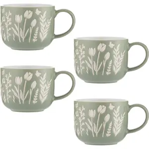 Mason Cash In the Meadow 13.5oz Mugs (Set of 4) | Green Tulip