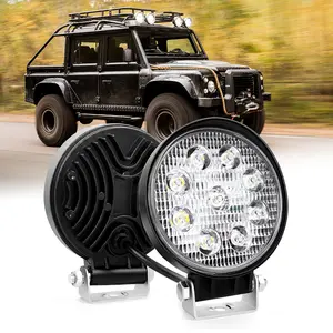 Nilight Led 2PCS 4.5" 27w 3000LM Round Flood Light Pod Off Road Fog Driving Roof Bar Bumper for Jeep,SUV Truck, Hunters headlights carheadlight auto lights luces para led para carro Vehicle Lamp