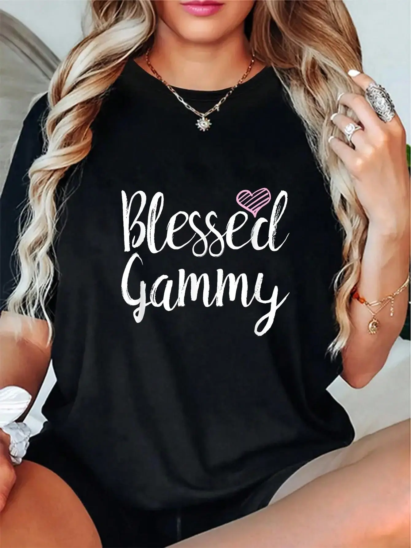 100% Cotton Gammy T-Shirt - Grandma Gifts T-Shirt Short Sleeve T-Shirt Women's Men's Graphic Tee Causal Tops