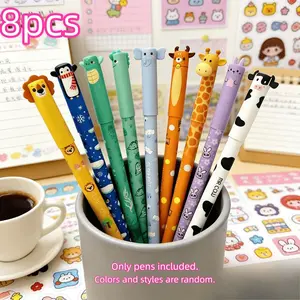 8pcs Erasable Gel Pens, Random Colors, Ideal for Writing, Drawing, Sketching, Correct Mistakes, Highlight Notes, Includes Eraser