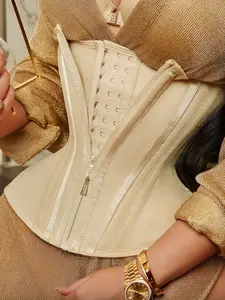 1 Count Women's Solid Color Zipper Adjustable Hook & Eye Closure Shapewaer Belts, Womenswear, Fajas, Tight-Fitting Waist Trainer, Sport Compressing Tummy Control Waist Cincher for Yoga Workout, Idea for Daily Wear