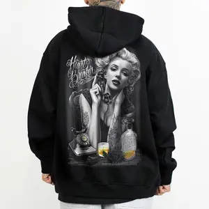 David Gonzales Art Dga Fresh Cuties Eye Candy Marilyn Monroe Hoodie for Men and Women - Unisex Loose Fit, Black, Chicano Clothing