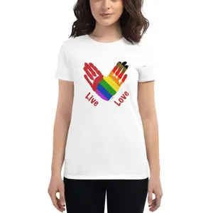 Live Love Pride Shirt, Rainbow Pride T-Shirt, Pride Month Shirt, Women's Pride Crewneck Tee, Equality Shirt, Love Is Love Shirt, Inclusive Pride Tee