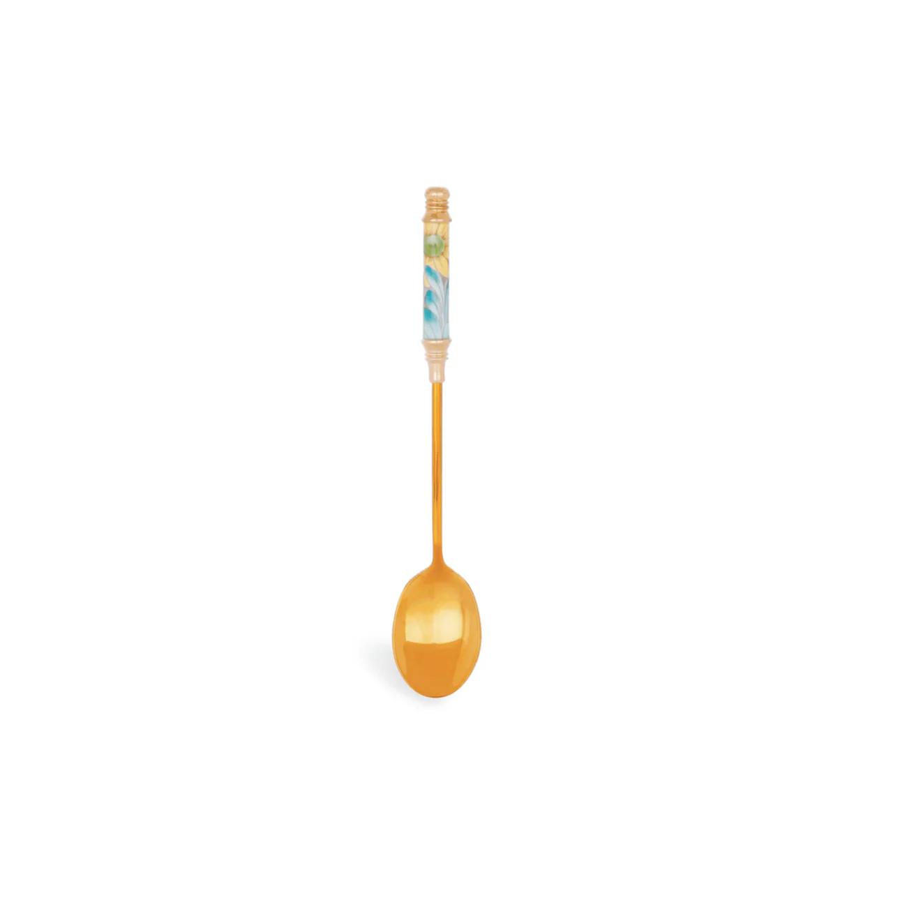 Aynsley Hand-Painted Daisy Bone China Teaspoon - Long-Handled, Feminine Corset Shape, Hand-Painted Gold Borders, Floral Motifs, 14.7x2.6cm Kitchen Cutlery Tableware Dinnerware Utensil Culinary Cutlery Ceramic Dish Cutlery
