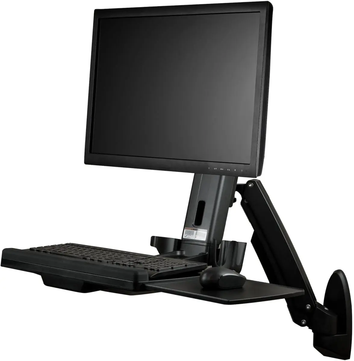 Startech ST-WALLSTS1 Black Wall Mount Workstation - Articulating Full Motion Standing Desk with Adjustable Arm, Multi-Position, Swing Mechanism Features, Adjustable Arm Desks, Multi-Position Desks