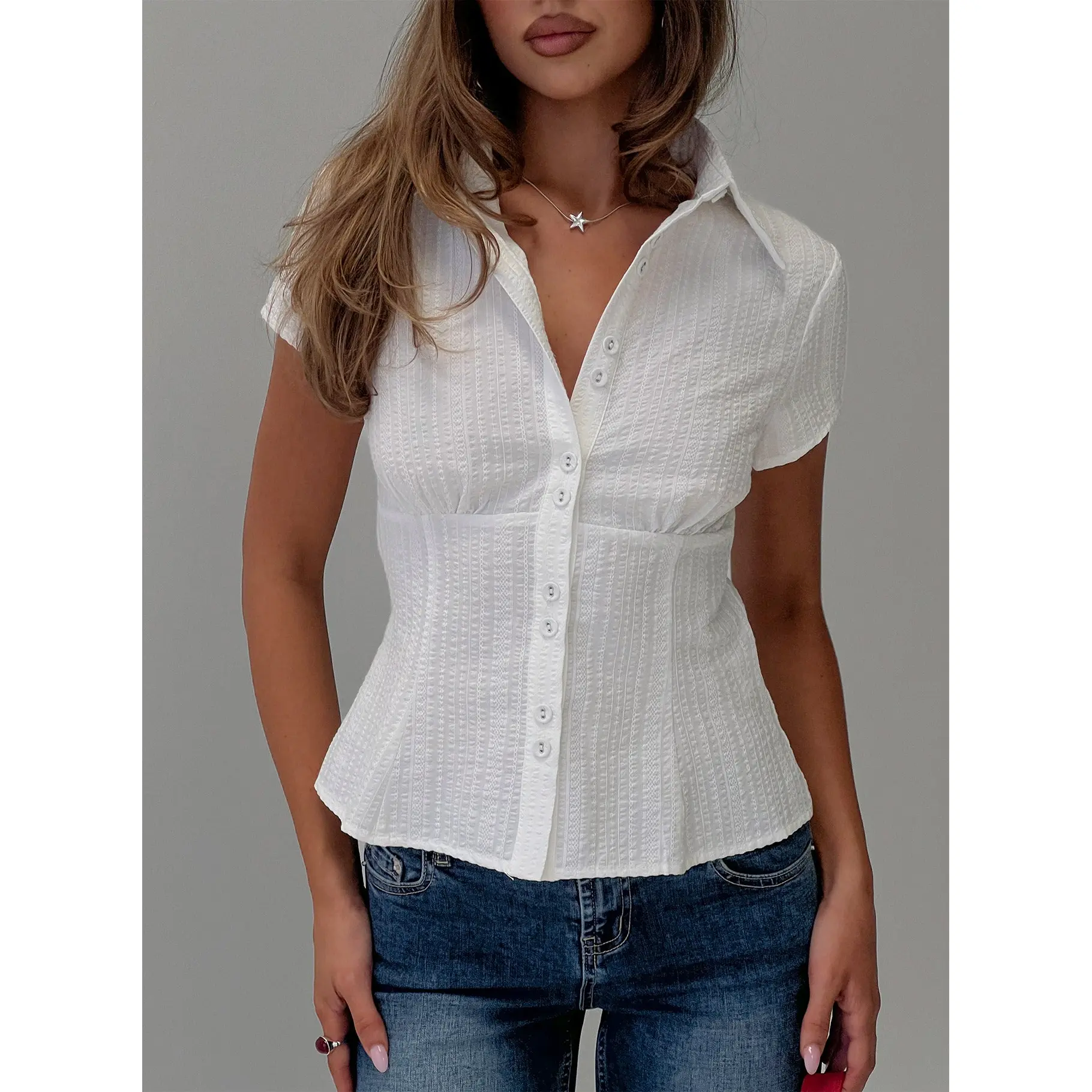 Cottesloe Blouse Top Textured White