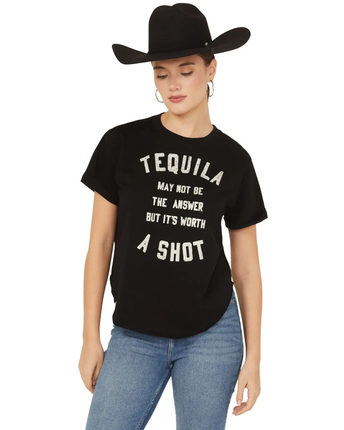 Idyllwind Women's Women'S Shot Of Tequila Short Sleeve Graphic Tee - Iwsu24k81-Blk