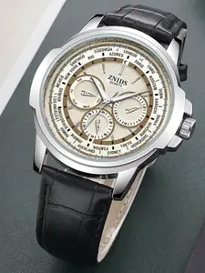 Men's Luxury Quartz Watch, European & American Style, Casual Round Face, Hardlex Glass, All Seasons, Business & Leisure Accessory