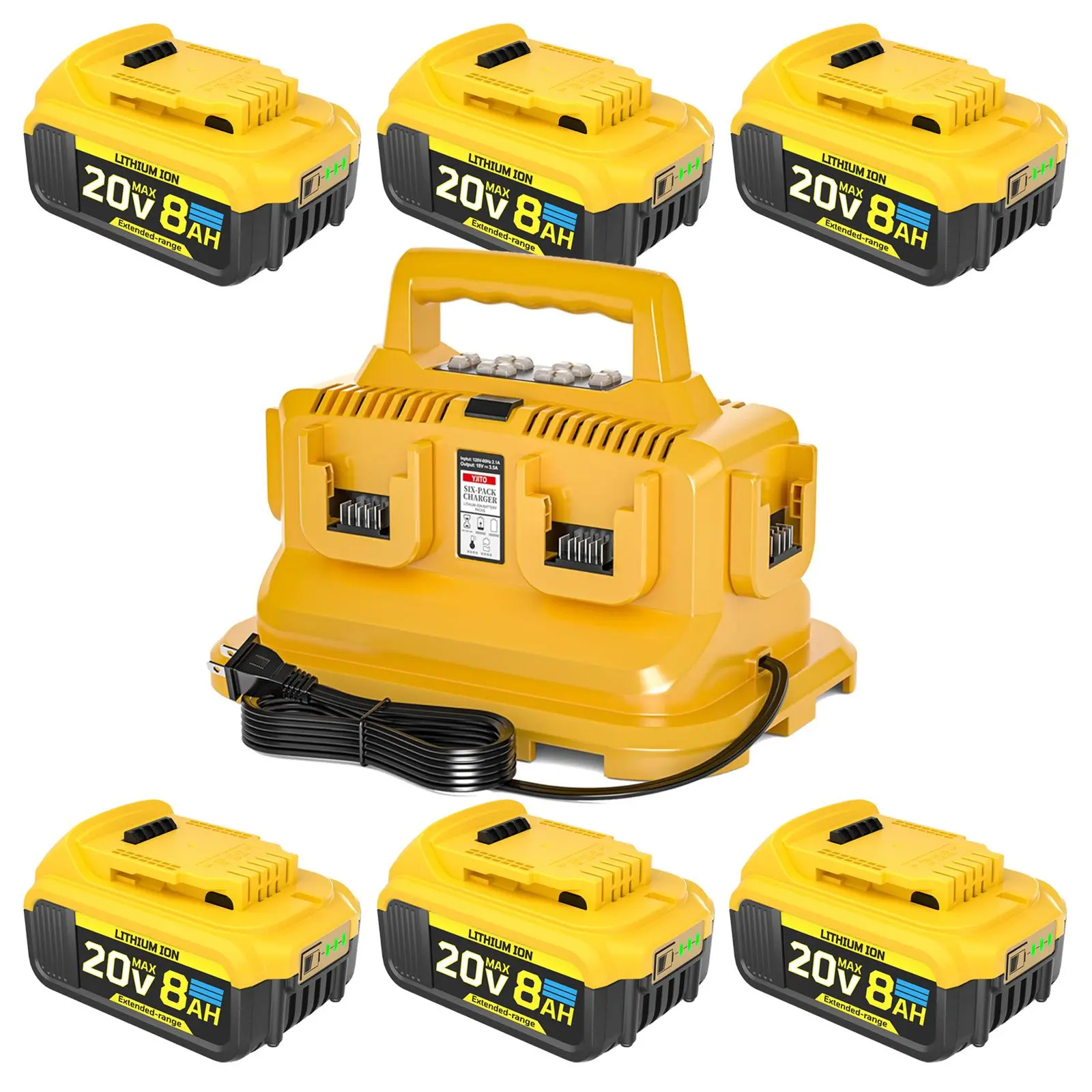 6 Batteries with Charger