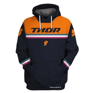 Hoodie Thor Mx, Thor Pulse, Motocross, Thor Racing Racing Uniform V18 3D Hoodie All Over Printed Clothes Shirt Men Letter Graphic Round Neck Tee