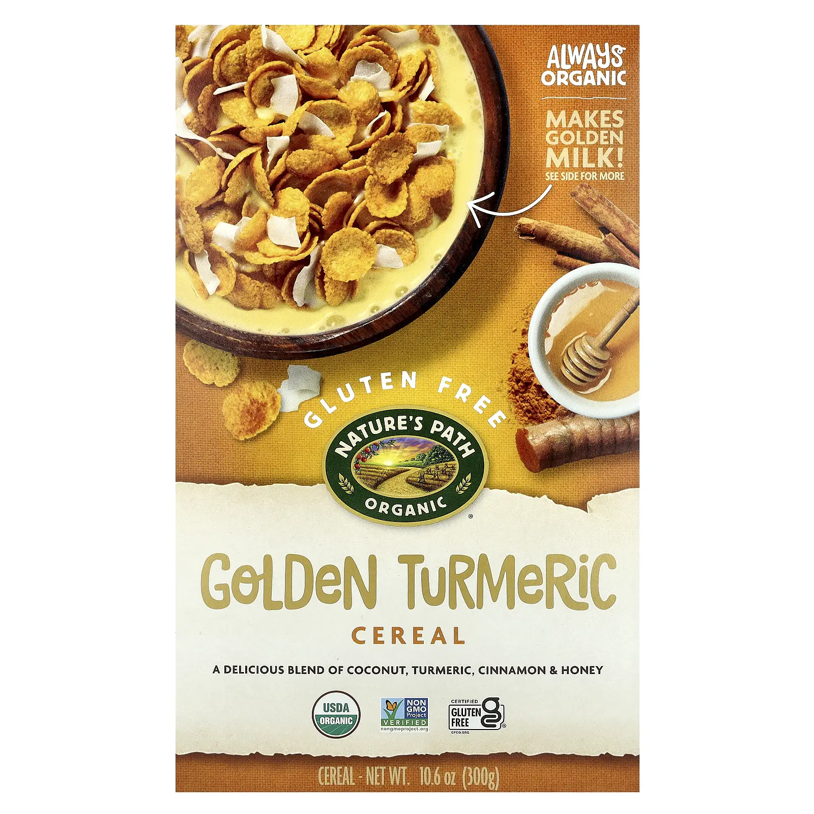 Nature's Path Golden Turmeric Cereal, 10.6 oz (300 g) Nature's Path Golden Turmeric Cereal, 10.6 oz (300 g)