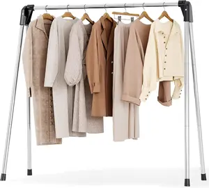 Clothes Drying Rack Foldable, Stainless Steel Laundry Drying Rack Collapsible, Clothes Hanger for Sweater Baby Clothes Towel for Indoor & Outdoor, Portable Clothes Airer for Travel