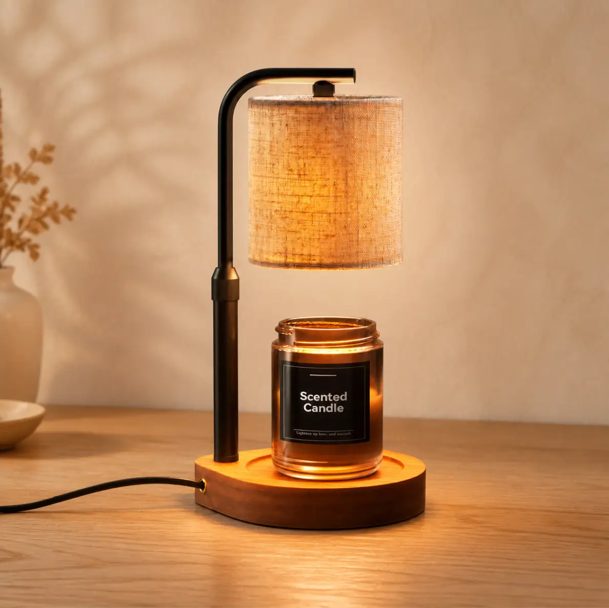 Candle Warmer Lamp with Timer, Dimmable & Adjustable Height | Flameless Wax Melt Lamp for Large Jar Candles | Home Decor & Gift | Linen mom birthday
