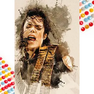 5D DIY Full Diamond Round Diamond Painting - Diamond Painting Kit Golden Costume Mosaic Canvas DIY Wall Art, Home Wall Decoration