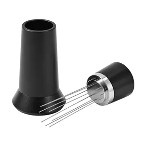 Espresso Needle Distribution Tool, WDT Tool Espresso, Stainless Steel 8 Needles Espresso Needle Distributor, Espresso Needle Stirrer with Aluminum Alloy Stand