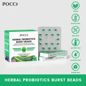 Pocci Extra Cool Mint Liposomal Lymphatic Drainage Probiotic Burst Beads - Oral Wellness Supplement for Fresh Breath, Oral Microbiome Balance & Healthy Lymphatic Circulation, 80 Count