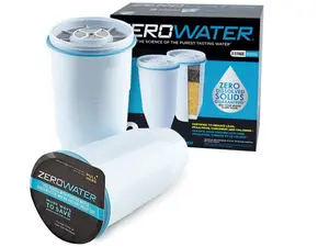 ZeroWater Official Replacement Filter - 5-Stage 0 TDS Filter Replacement - System IAPMO Certified to Reduce Lead, Chromium, and PFOA/PFOS, 2-Pack