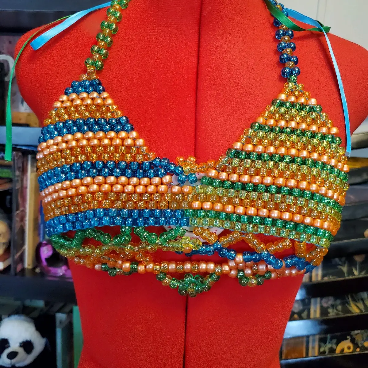 Kandi Bead Bra Top cosplay rave Fit Womenswear Corset Tube Women Comfort Halter Halter Neck