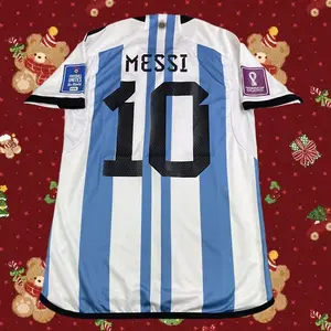 2022 World Cup Argentina Home 10 Shirt Lionel Messi Short Sleeve Soccer Jersey
