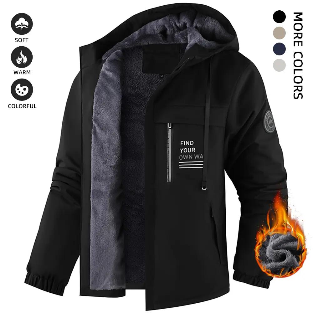 Men's Fitted Winter Parka - Waterproof Thermal Lined Ski Jacket with Hood, Long Sleeve Outerwear for Hiking and Cold Weather, Thermal Lined Outerwear, Waterproof Windproof Outerwear