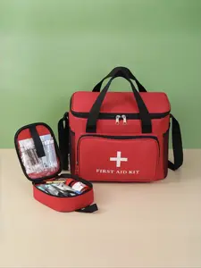 Outdoor Medical Shoulder Bag Lightweight Oxford Fabric Camping Hiking Emergency Kit Family First Aid Pack, Casual Style All Seasons, Portable Emergency Kit