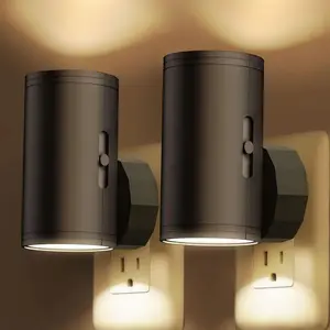 LED Night Lights Plug into Wall,  Sensor,5-300LM Adjustable Brightness, Soft White 3000K,Dimmable Night Lights for Kitchen,Hallway Bedroom,Stairs, 2 Pack