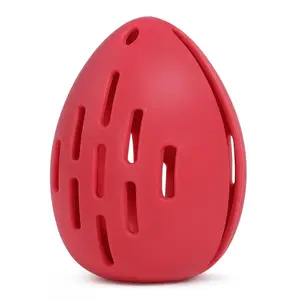 Makeup Sponge Holder, DYRENAC Breathable Beauty Blender Holder, Washable Silicone Make Up Sponges Drying Case, Shatterproof Makeup Sponge Organizer for Travel-Red