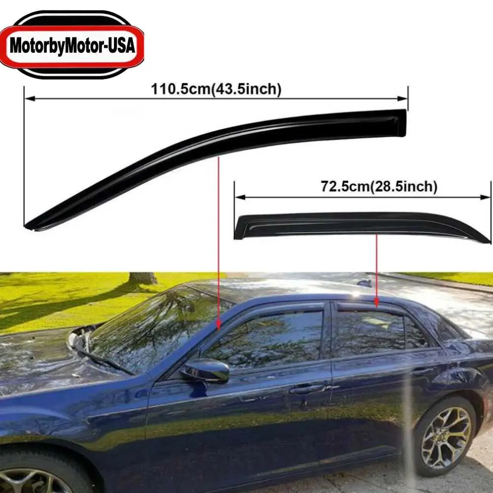 4PCS Automotive Car Window Visors - Rain Guards, Vent Shades Compatible with 2011-2023 Chrysler 300