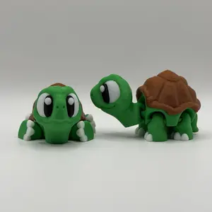 Mini Animal Figurine Cute Flexi Turtle 3D Printed