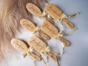 Personalized Wooden Bridesmaid Hair Combs, Custom Name Hair Brush, Wedding Party Gifts