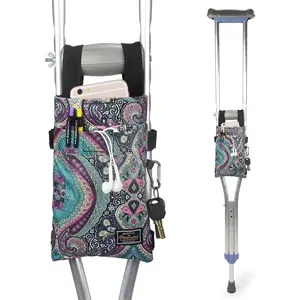 Crutch Bag Universal Crutches Accessory Crutch Carryon Pouch Universal Crutch Accessories Bag Lightweight and Waterproof Crutch Accessories (Colorful, Polyester)
