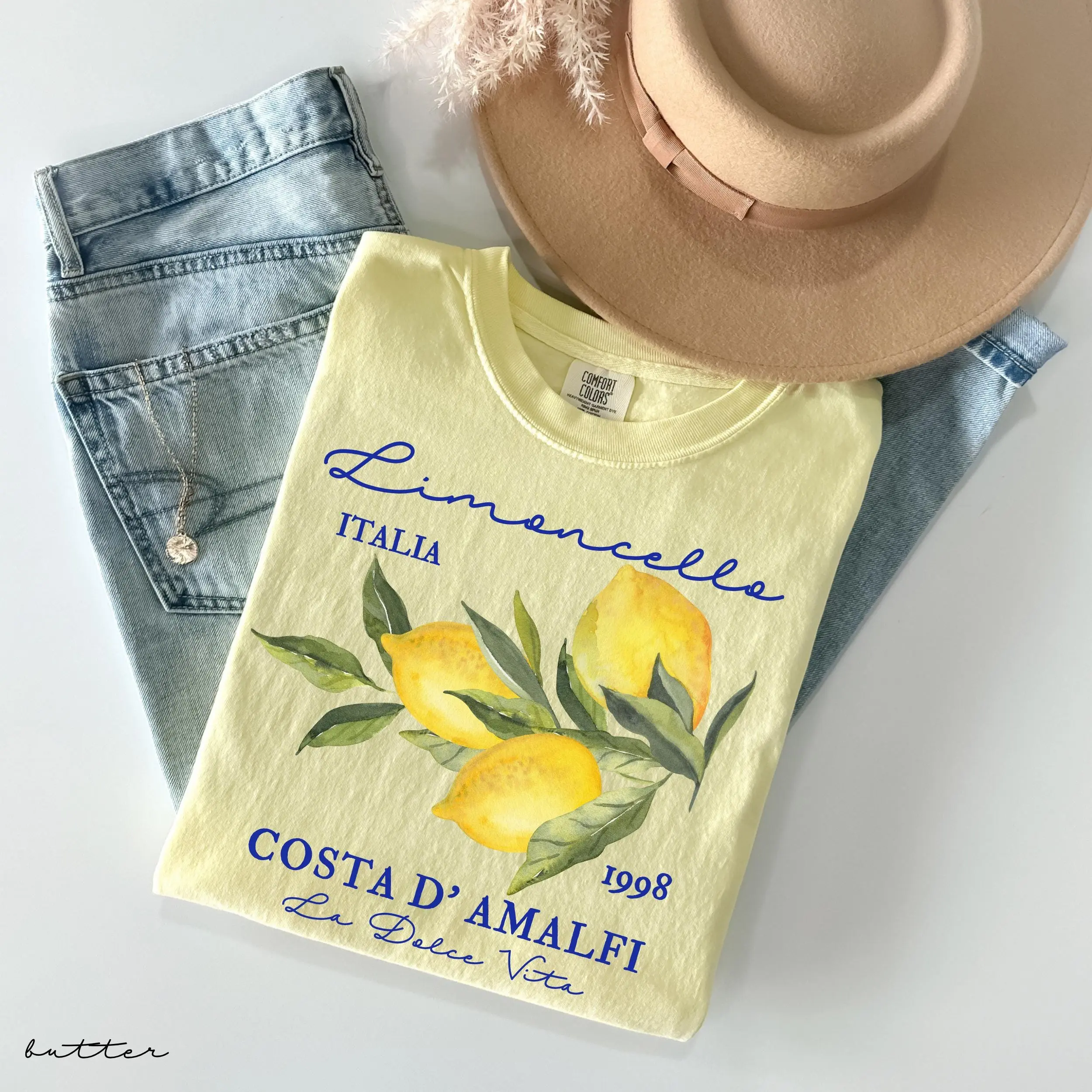 Comfort Colors Retro Limoncello La Dolce Vita Tee, Lemon Shirt, Italy T-shirt, Coastal Granddaughter Aesthetic Amalfi Coast, Summer Shirt -  AL