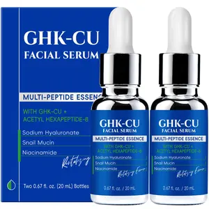 GHK-Cu Peptides Serum, Copper Peptides Serum for Face - Tightening, Repairing, Collagen Boosting - with Hyaluronic Acid - Fragrance-Free