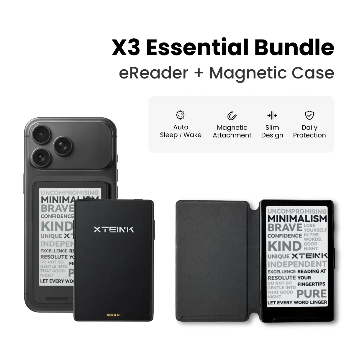 Xteink X3 Essential Bundle: eReader & Magnetic Case